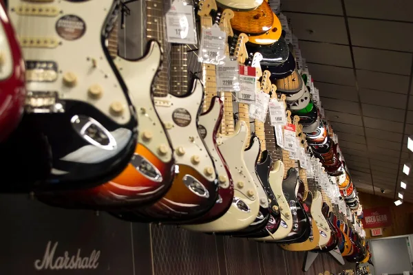Electric Guitar with Stand
